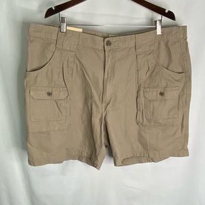 Redhead 8 Pocket Cargo Shorts 44 Khaki Tan Hiking Outdoor Elastic Waist New!! I6